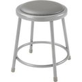 National Public Seating Interion 18H Steel Work Stool with Vinyl Seat  Backless  Gray  Pack of 2 INT-6418/2